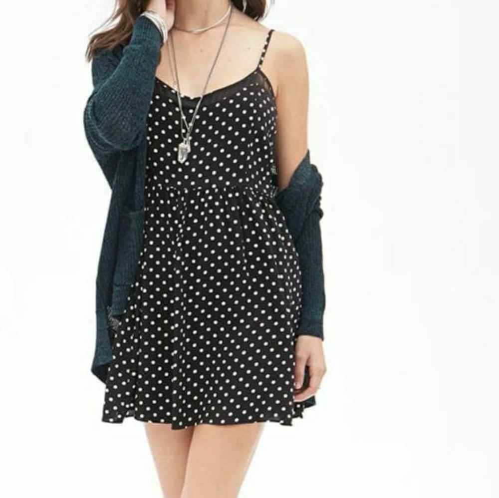 Forever21 polka dot black and white dress